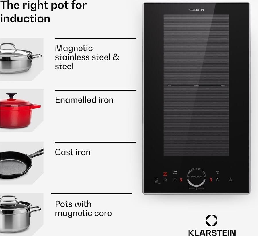 Klarstein Inductiekookplaat 2 Platen Inbouw Inductiekookplaat Met 2 Kookplaten 3500 Watt Inductiekookplaat Met Aanraakscherm & Timer Efficiënte Elektrische Inductiekookplaat Zwart - Foto 10