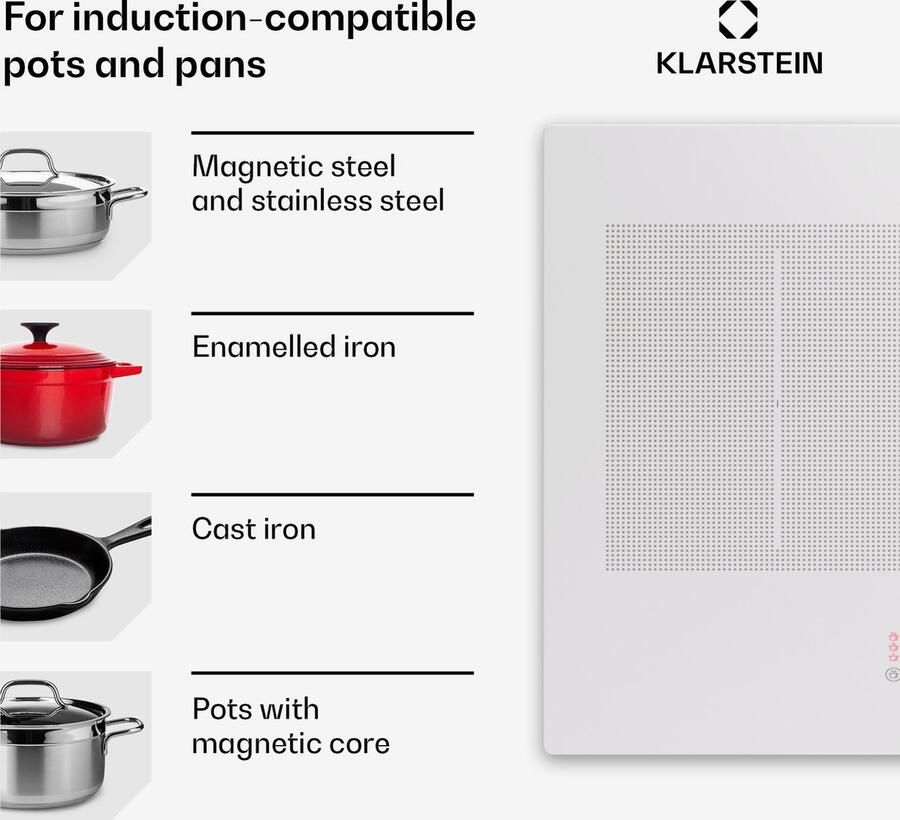 Klarstein Inductiekookplaat 4 platen 90cm glaskeramische inductiekookplaat met 4 kookzones 7200W inductiekookplaat Fornuis met touch-control & oververhittingsbeveiliging