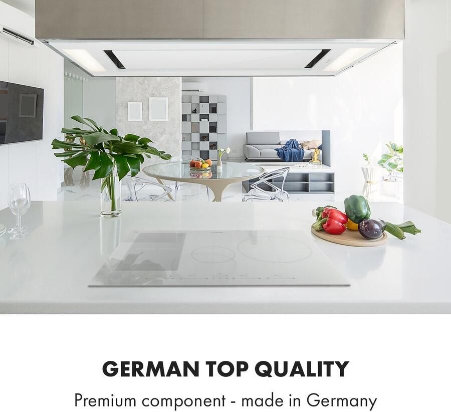 Klarstein Induktionskochfeld Glaskeramik Kochfeld Induktionskochfeld met 4 Platten Einbau Induktionskochfeld met Touch Display Digitalanzeige en Timer Funktion Schnelles Aufheizen 7500 Watt – geschikt voor thuisfitness en sportschoolgebruik du - Foto 4