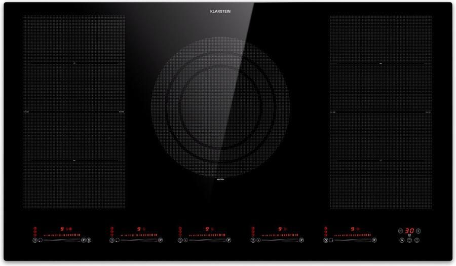 Klarstein Induktionskochfeld 5 Platten 90cm Glaskeramik Induktionskochfeld met 4 Kochfelder 9600W Induktionskochfeld Herd met Touch Control & Überhitzungsschutz Effizientes Glaskeramikkochfeld – geschikt voor thuisfitness en sportschoolgebruik d - Foto 4