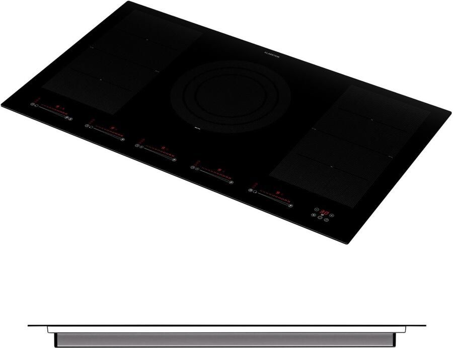 Klarstein Induktionskochfeld 5 Platten 90cm Glaskeramik Induktionskochfeld met 4 Kochfelder 9600W Induktionskochfeld Herd met Touch Control & Überhitzungsschutz Effizientes Glaskeramikkochfeld – geschikt voor thuisfitness en sportschoolgebruik d - Foto 3