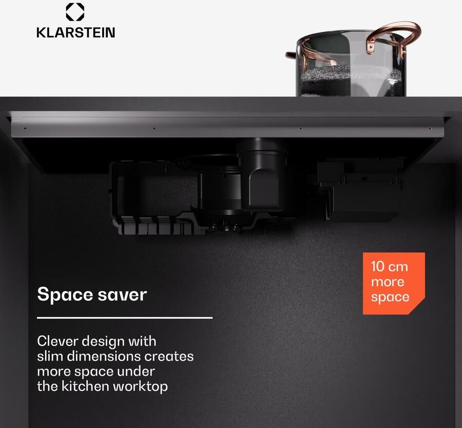 Klarstein AirJet Induktionskochfeld Mit Dunstabzug 12 kW Boost 750 m³ h A++ Effizienz 9 Stufen Leise 58 dB Touch Bedienfeld Bridge Connect Aktivkohlefilter Schwarz – geschikt voor thuisfitness en sportschoolgebruik duurzame constructie eenv - Foto 3