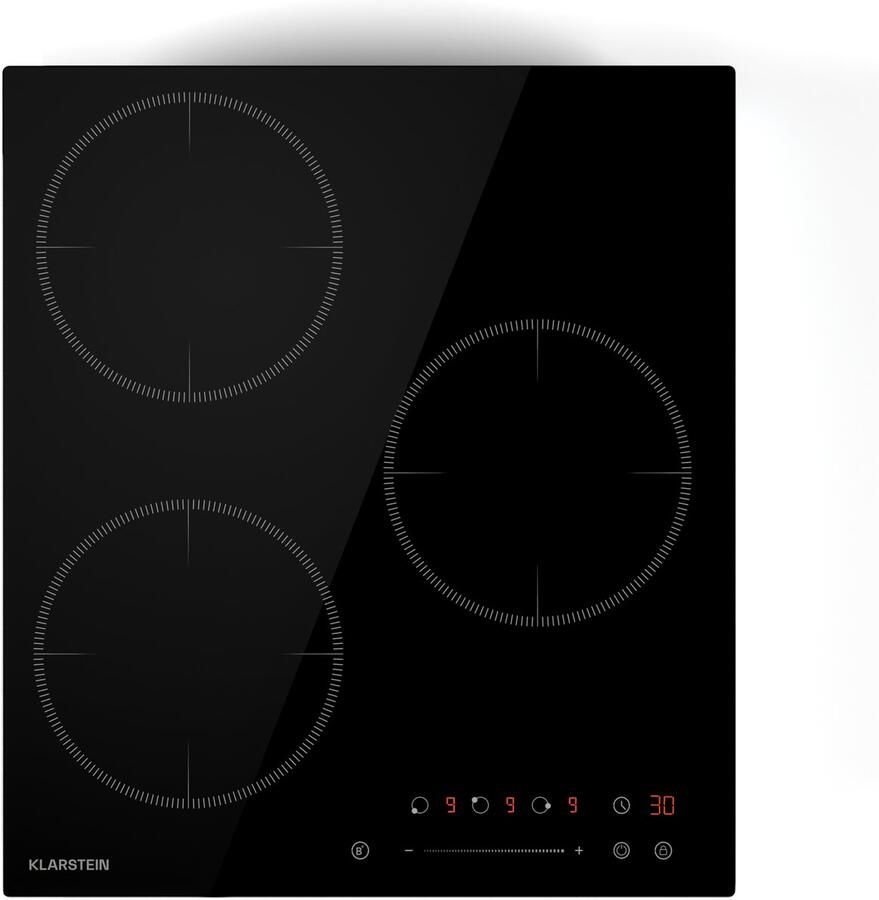 Klarstein Inductiekookplaat Delicatessa 3 Zonen inbouw Induktionskochplatte 6600W met Boostern Slider touchbediening Timer & kinderbeveiliging Schwarzes glaskeramiek compact 45cm design 3 Zones voor Keuken Kinderslot Restwarmte-Indicator