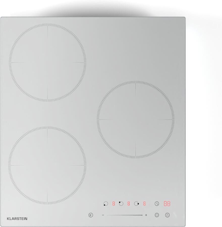 Klarstein Inductiekookplaat Delicatessa 3 Zonen inbouw Induktionskochplatte 6600W met Boostern Slider touchbediening Timer & kinderbeveiliging wit compact 45cm design 3 Zones voor Keuken Kinderslot Restwarmte-Indicator