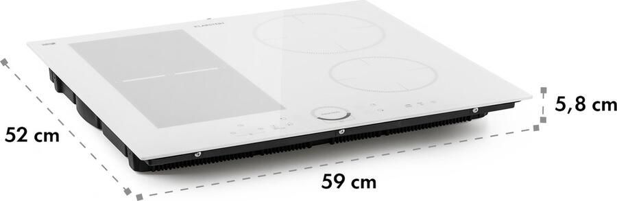 Klarstein Delicatessa 60 Hybrid Induktionskochfeld met 4 Platten Einbau Induktionskochfeld met Touch Display Digitalanzeige en Timer Funktion Schnelles Aufheizen 7000 Watt – geschikt voor thuisfitness en sportschoolgebruik duu - Foto 7