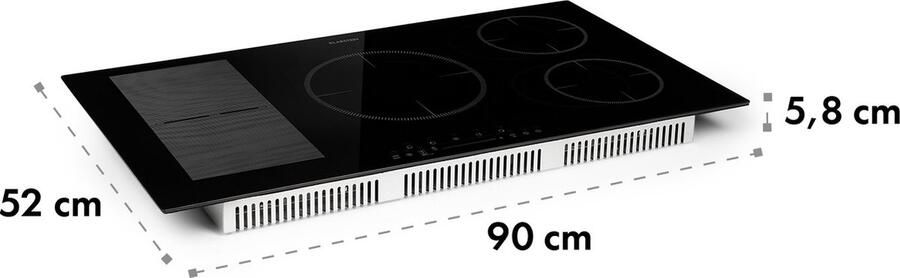 Klarstein Inductiekookplaat Inbouw – Glaskeramische Inductie Kookplaat met 5 Kookzones Touch Display Digitale Timer en Snelle Opwarming Energiezuinige Inbouwkookplaat voor Grote Keukens Vermogen 9000W - Foto 4
