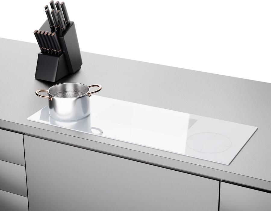 Klarstein Inductiekookplaat Delicatessa 90 Slim Hybrid 4-Zones 7000 W Thermo Boost Wit Kookveld 90 cm Touch Timer Flexzone Kinderslot Zwart glas Induction Hob Inductie Kookveld - Foto 2