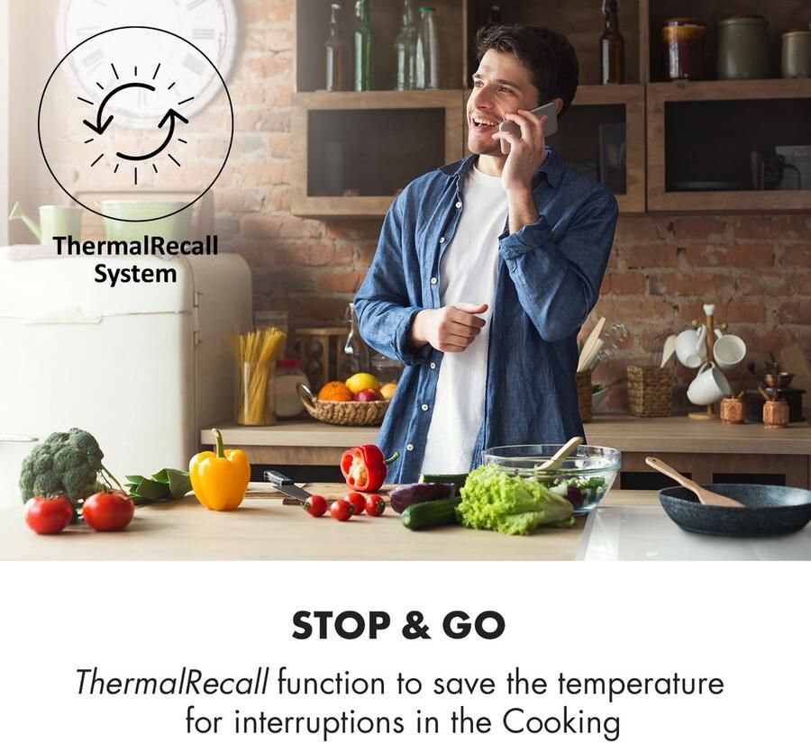 Klarstein Induktionskochfeld Glaskeramik Kochfeld Induktionskochfeld met 4 Platten Einbau Induktionskochfeld met Touch Display Digitalanzeige en Timer Funktion Schnelles Aufheizen 7000 Watt – geschikt voor thuisfitness en sportschoolgebruik du