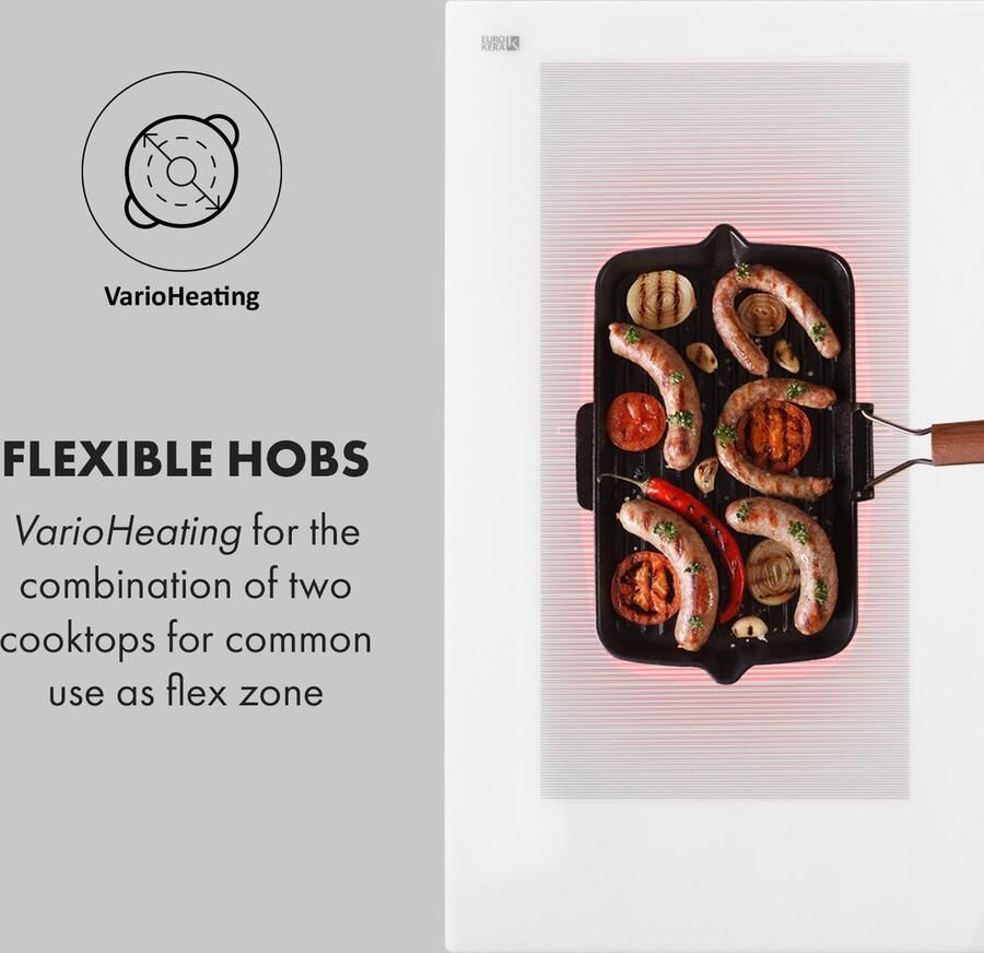 Klarstein Induktionskochfeld Glaskeramik Kochfeld Induktionskochfeld met 5 Platten Einbau Induktionskochfeld met Touch Display Digitalanzeige en Timer Funktion Schnelles Aufheizen 9300 Watt – geschikt voor thuisfitness en sportschoolgebruik du
