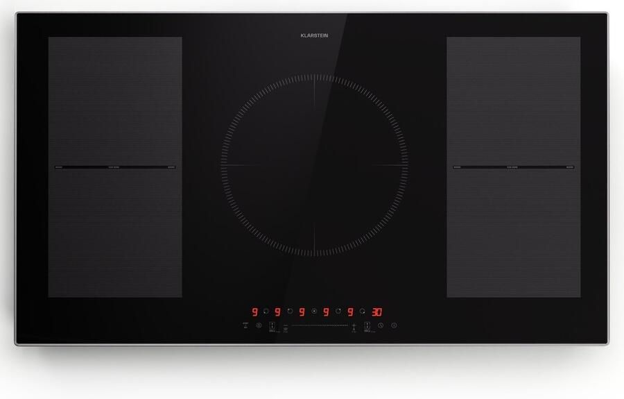 Klarstein Inductiekookplaat inductie kookplaat glaskeramische kookplaat 7000 W inductie kookplaat met 4 velden ingebouwde inductie kookplaat met touch display en timer moderne kookvelden met oververhittingsbeveiliging 7200W 52 cm - Foto 5