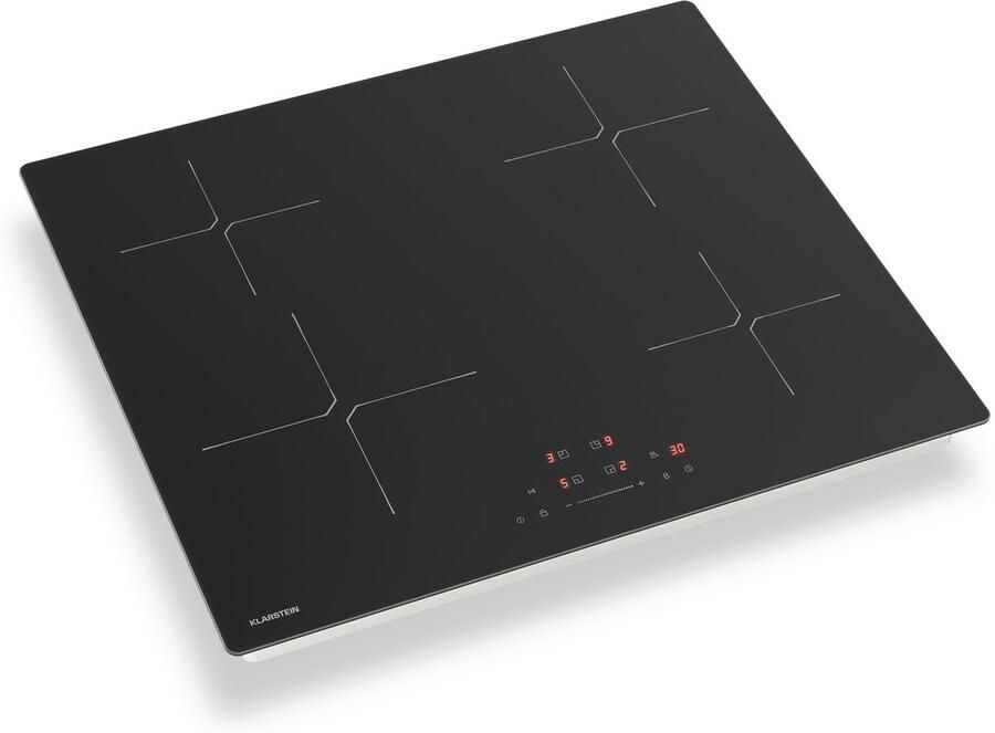 Klarstein Inductiekookplaat PowerGlide 60 cm inbouw 4 zones 7400 W boost touchslider timer kinderslot krasvast mat glas restwarmte-indicator inductiekookplaat Kookveld Induction Hob Inductie Kookveld - Foto 5