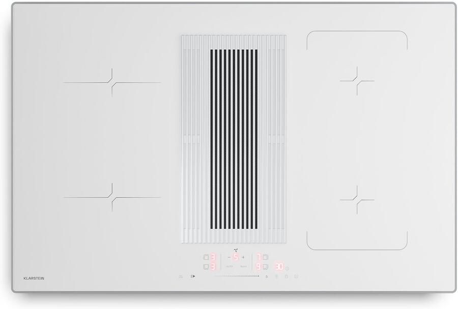 Klarstein Inductiekookplaat Velaire met afzuigkap 80 cm 4 zones 8400 W boost touchslider flexzone ingebouwde afzuigkap timer kinderslot restwarmte-indicator voor Keuken Schuifregelaar Induction Hob Inductie Kookveld - Foto 4