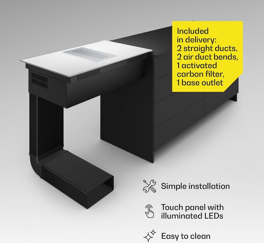 Klarstein Inductiekookplaat Velaire met afzuigkap 80 cm 4 zones 8400 W boost touchslider flexzone ingebouwde afzuigkap timer kinderslot restwarmte-indicator voor Keuken Schuifregelaar Induction Hob Inductie Kookveld - Foto 2
