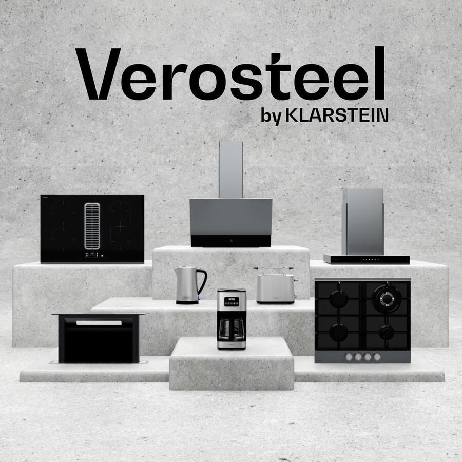 Klarstein Inductiekookplaat Verosteel 90 cm inbouw 5 zones 12200 W boost touchbediening timer kinderslot warmte-indicator zwart glas en aluminium Kookveld 12.200W voor Keuken Restwarmte-Indicator RVS Induction Hob - Foto 3