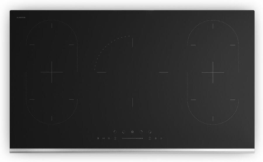Klarstein Inductiekookplaat Verosteel 90 cm inbouw 5 zones 12200 W boost touchbediening timer kinderslot warmte-indicator zwart glas en aluminium Kookveld 12.200W voor Keuken Restwarmte-Indicator RVS Induction Hob - Foto 2