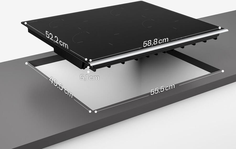 Klarstein Inductiekookplaat Verosteel inbouw 4 zones 7400 W boost touchbediening timer kinderslot restwarmte-indicator zwart glas 60 cm energiezuinige inductiekookplaat Kookveld voor Keuken Induction Hob
