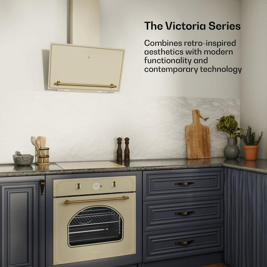 Klarstein Inductiekookplaat Victoria – 3 Zonen inbouw inductiekookplaat 6.600 W Mit Boostern Touch Schieberegler Timer Und kinderbeveiliging Beige compact 45 cm design 6600W 3 Zones voor Keuken Kinderslot Restwarmte-Indicator