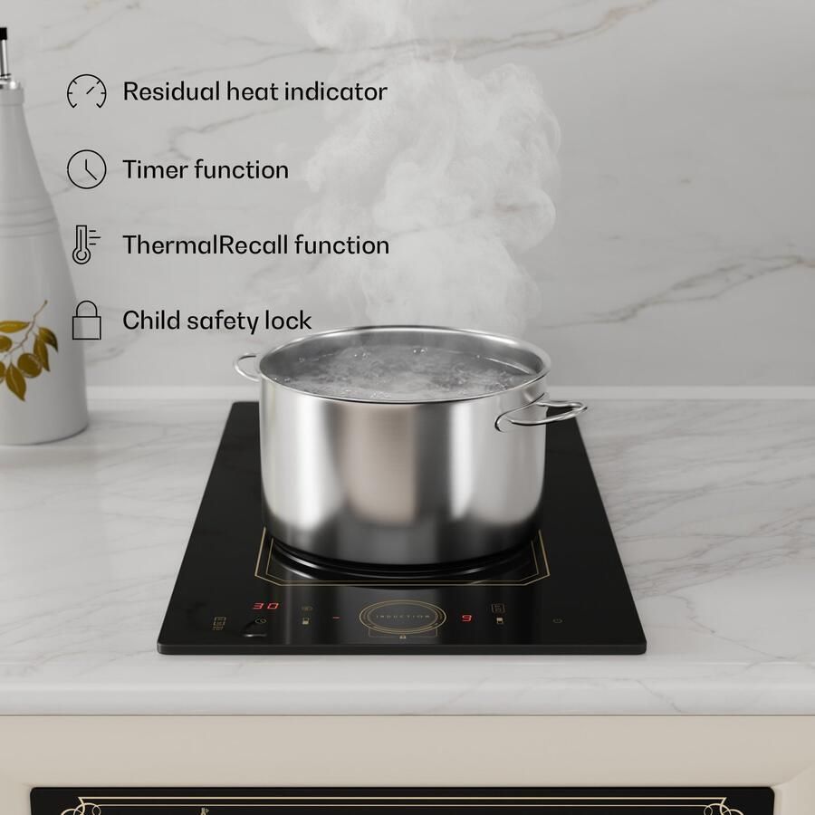 Klarstein Inductiekookplaat Victoria Domino Flexzone Technologie Zelfvoorzienend Inbouwkookplaat 29 Cm 2 Zones 3500 Watt Booster Temperatuuropslag Timer Glaskeramiek Energiezuinig VarioHeating Flexibel Zwart