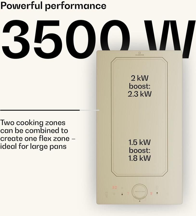 Klarstein Induktionskochfeld Glaskeramik Kochfeld Induktionskochfeld met 2 Platten Einbau Induktionskochfeld met Touch Display Digitalanzeige en Timer Funktion Schnelles Aufheizen 3500 W 240V – geschikt voor thuisfitness en sportschoolgebruik - Foto 12
