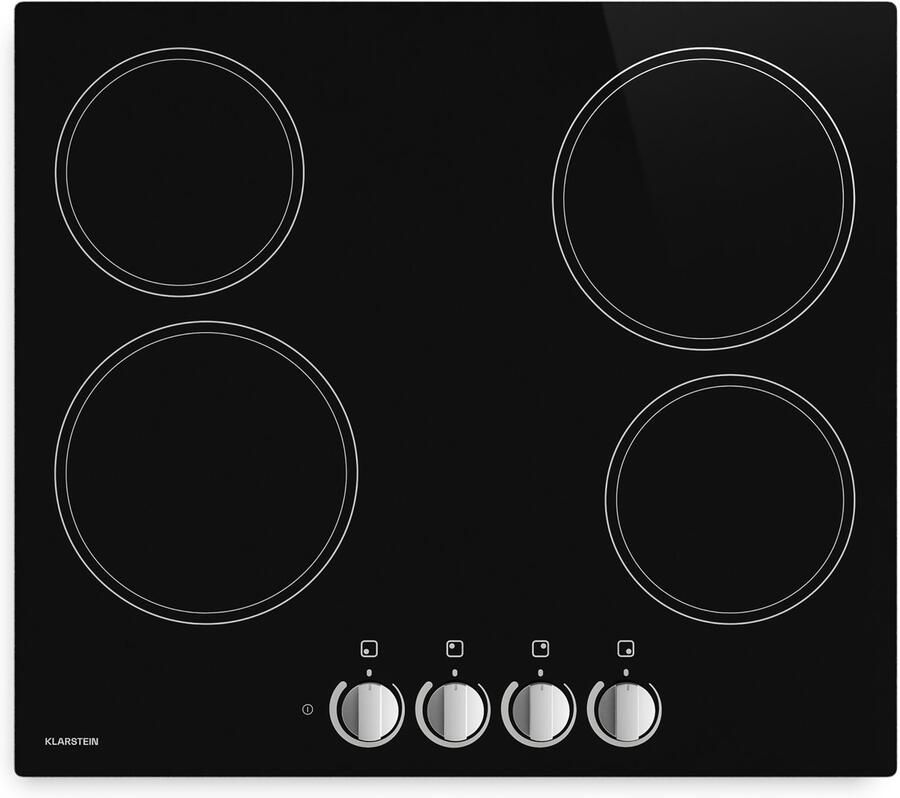 Klarstein keramische kookplaat 60 cm 4-zone elektrische kookplaat met draaiknoppen 5800 W restwarmte-indicator kinderslot en automatische uitschakeling makkelijk schoon te maken glazen oppervlak voor moderne keukens - Foto 4