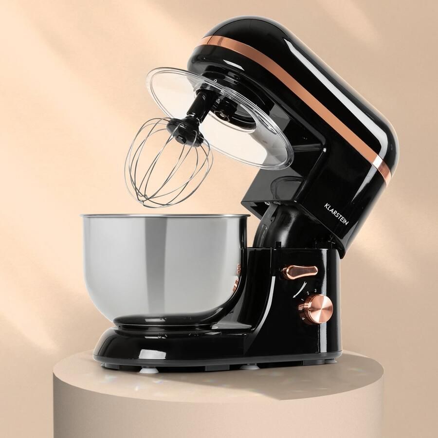Klarstein keukenmachine Knetmaschine met 5L kom 1800W Profi keukenmachine met Knethaken en Schneebesen Universal keukenmachine met 6 standen Teigmaschine zum roeren Kneten en Aufschlagen Keukenmachine 2L 1800W voor Keuken Garde