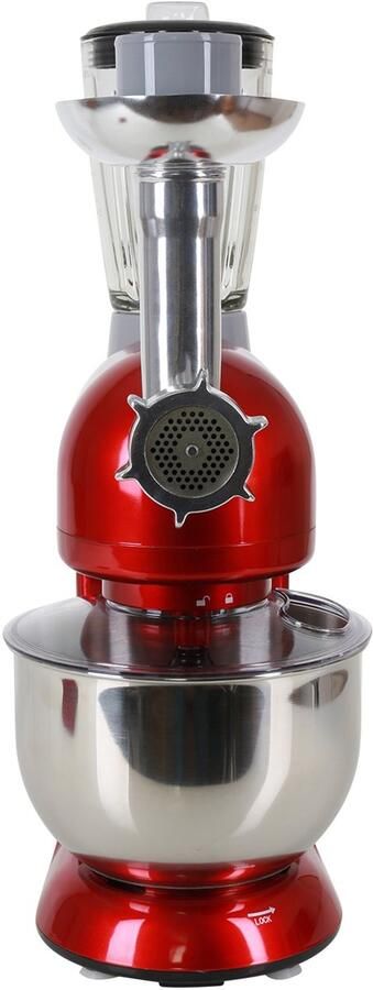 Klarstein Knetmaschine keukenmachine met Fleischwolf 2000W Teigmaschine klein 6 standen Schneebesen & Knethaken planetair roermachine met Mixer keukenmachines met 5L kom Rührmaschine Planeetmenger Food Processor - Foto 2