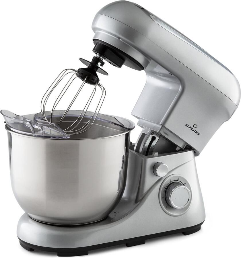 Klarstein Knetmaschine Küchenmaschine zum Backen 1300W Teigmaschine Klein 6 Stufen Schneebesen Rühr & Knethaken 5L Schüssel Planetenrührwerk Rührmaschine met Mixer Küchenmaschinen voor Brotteig – geschikt voor thuisfitness en sportschoolgebrui - Foto 2