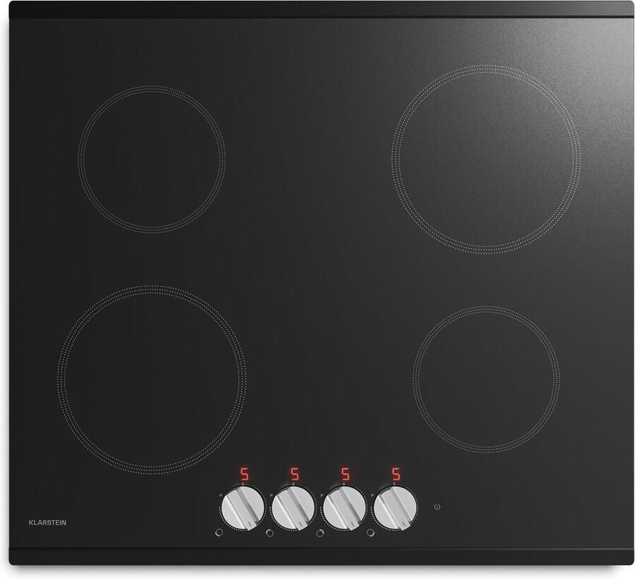 Klarstein Kochheld inductiekookplaat 4-pits elektrische inductiekookplaat 7200W boost draaiknopbediening matglas oververhittingsbeveiliging restwarmte-indicator 60 cm kookplaat