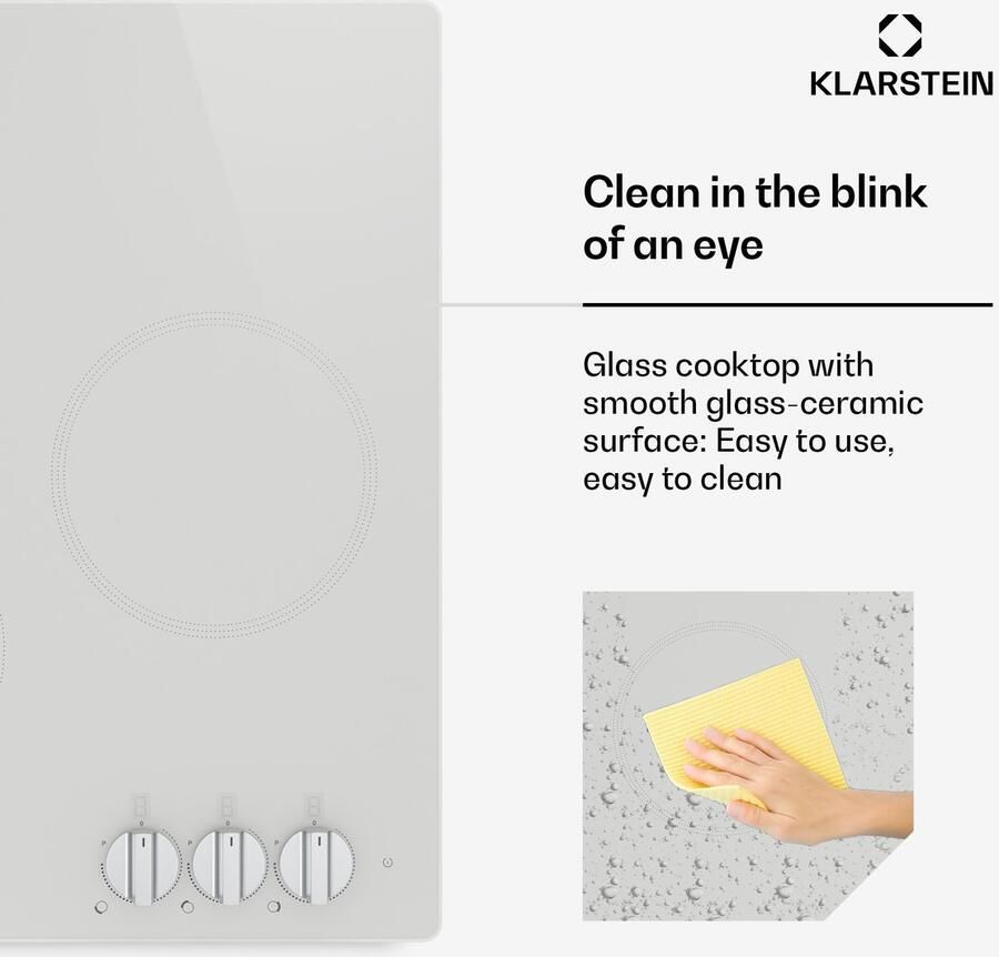 Klarstein Kochheld inductiekookplaat Elektrische inductiekookplaat met 3 zones 5700 W boost draaiknopbediening restwarmte-indicator oververhittingsbeveiliging keramisch glas 45 cm inbouwkookplaat wit