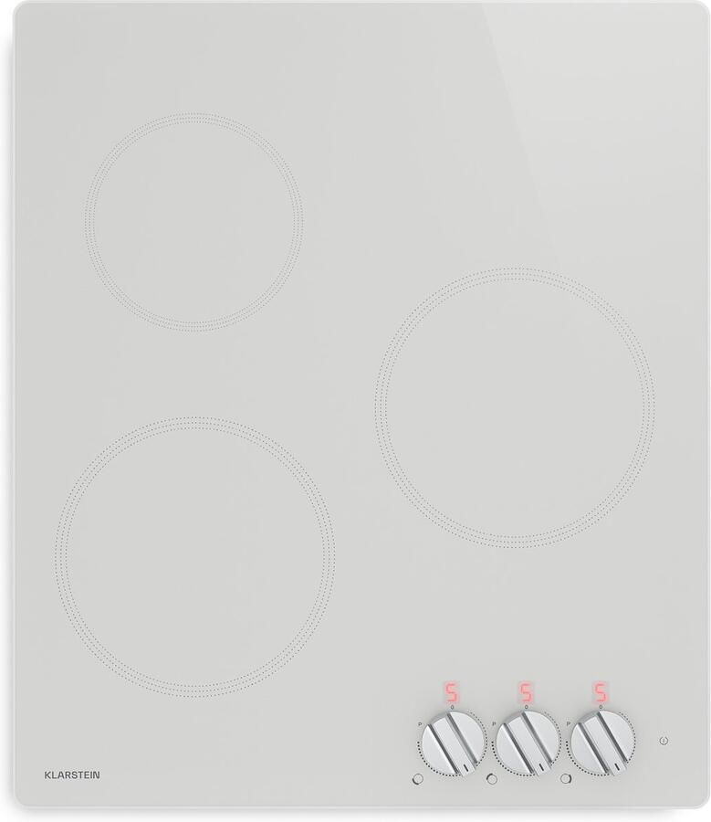 Klarstein Kochheld inductiekookplaat Elektrische inductiekookplaat met 3 zones 5700 W boost draaiknopbediening restwarmte-indicator oververhittingsbeveiliging keramisch glas 45 cm inbouwkookplaat wit