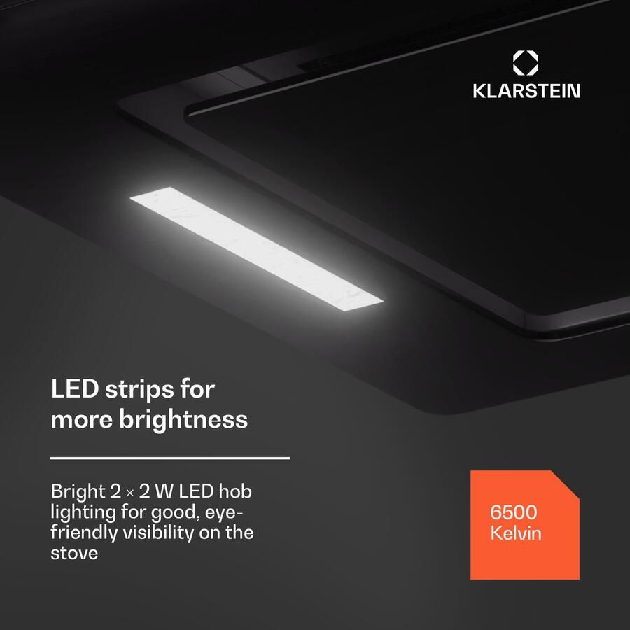 Klarstein Dunstabzugshaube Abluft Umluft Dunstabzugshaube Dunstabzug met Filter LED Beleuchtung & Touch Bedienfeld Leise Abzugshaube met 466 m³ h Luftstrom Effizienter Edelstahl Dunstabzug – geschikt voor thuisfitness en sportschoolgebruik duur