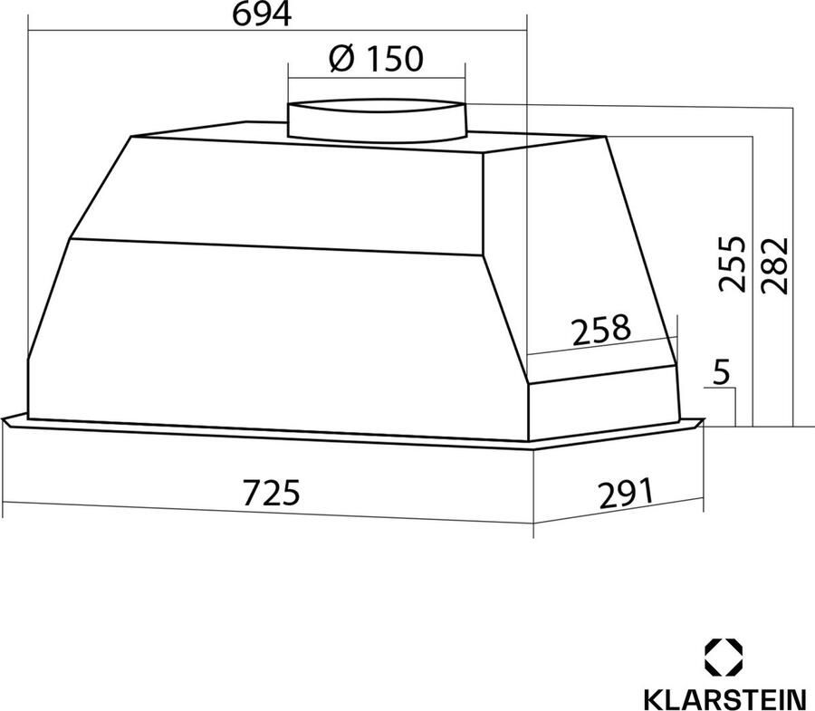 Klarstein Kookplaat afzuigkap afzuiging recirculatie-afzuigkap met Filter LED-verlichting Timer & Touch-bedieningspaneel inbouw-afzuigkap met 520 m³ h Luftstrom Effizienter rvs-Dunstabzug voor Keuken Kookveld Cooktop Hob