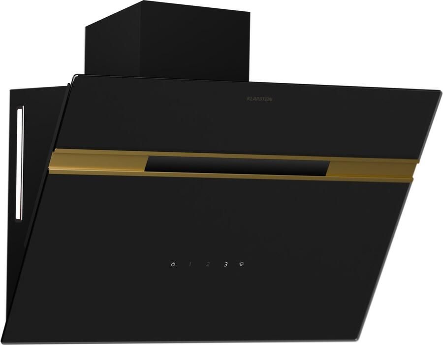 Klarstein Kookplaat Alina afzuigkap 60 cm wandafzuigkap 600 m³ h energie-efficiëntieklasse A 9 LED kleuren Touch bedieningspaneel 52 dB zwart Gold Umluftbetrieb mogelijk 230W voor Keuken Wit RVS Rood Kookveld