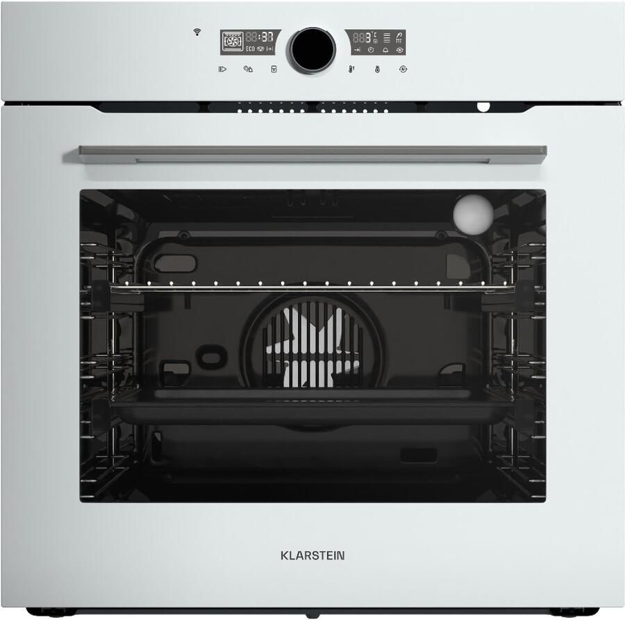 Klarstein Kookplaat Illuminosa Smart Inbouwoven – 73 L 11 functies WLAN-besturing energie-efficiëntieklasse A+ driedubbel glazen deur inbouwoven zonder app-bediening 2800 W kinderslot 43 cm voor Keuken Touch Timer