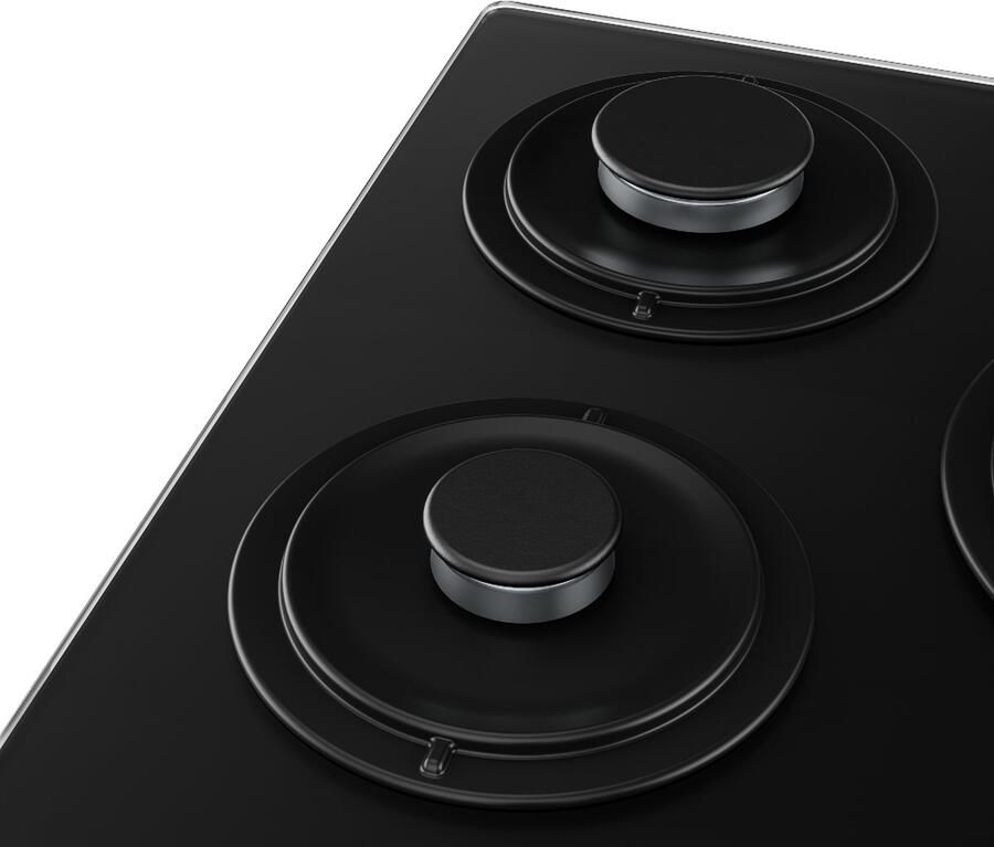 Klarstein Kookplaat Victoria gasfornuis 45 cm retro glazen 3 branders 6050 W geschikt voor LPG en aardgas elektrische ontsteking vlambeveiliging slang- en regelaarset zwart voor Keuken Aluminium Kookveld Cooktop Hob