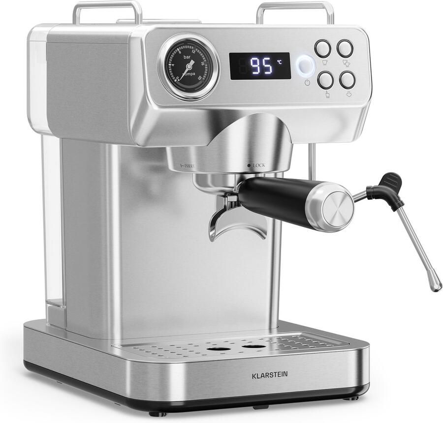 Klarstein Libeica Evo Espressomachine 20 bar 1360 W melkopschuimer waterreservoir van 1 3 liter roestvrijstalen design