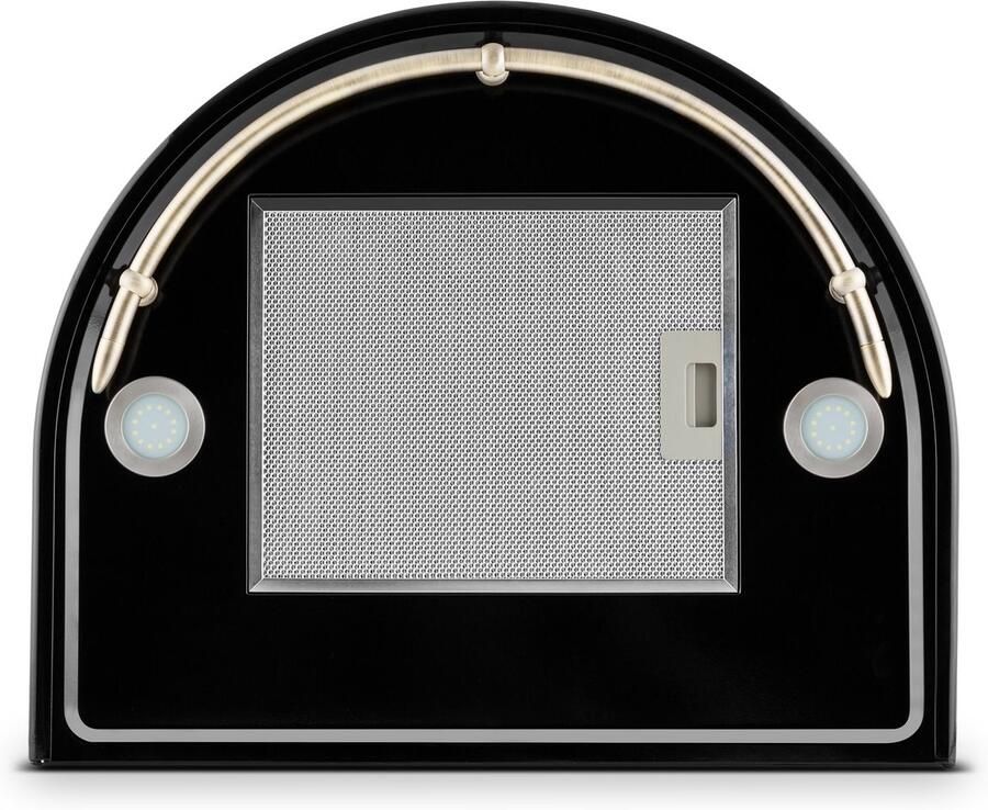 Klarstein Lumio Neo Retro Afzuigkap Wandafzuigkap Afzuigkap Energie-efficiëntieklasse A Breedte: 60 cm Afvoer Recirculatie Afzuigcapaciteit: 610 m³ h Roestvrijstalen Behuizing Zwart - Foto 2