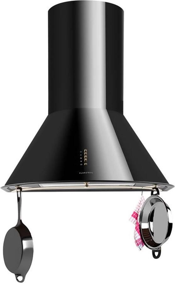 Klarstein Lumio Neo Retro Afzuigkap Wandafzuigkap Recirculatieset 610 m³ u 3 Vermogensstanden Kookplaatverlichting RVS incl. 2 x Actieve Koolstoffilter Zwart