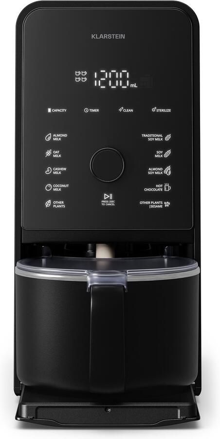Klarstein Marcia Touch notenmelkmaker 1200 W plantaardige melkmaker 12 programma's zelfreinigend LCD-touchdisplay 1 2 l roestvrijstalen kan amandel- haver- en sojamelkmaker