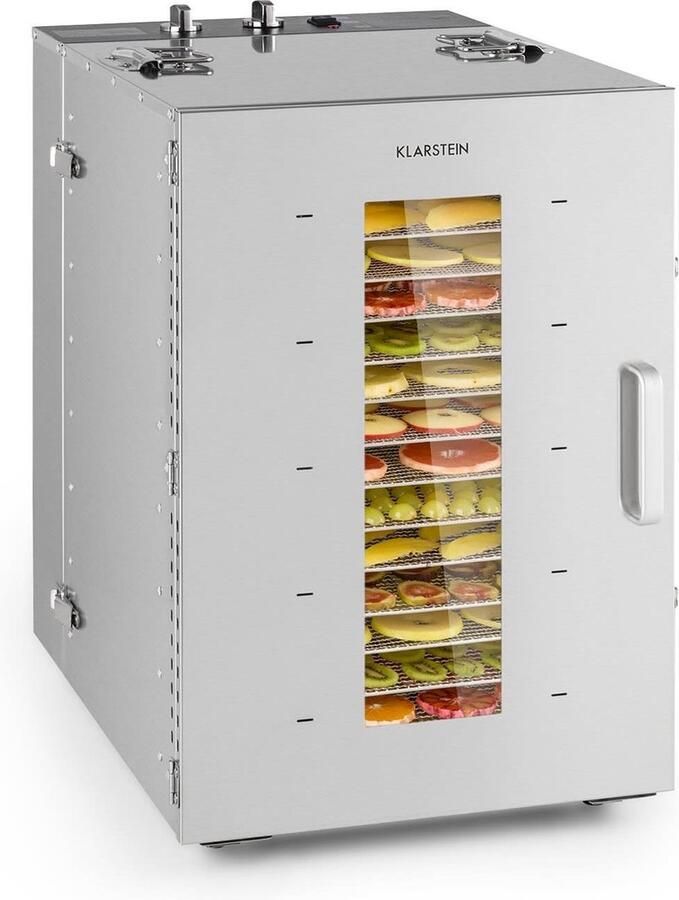 Klarstein Master Jerky 16 Droogautomaat Voedseldroger 1500W 40-90°C 15h timer RVS Zilver