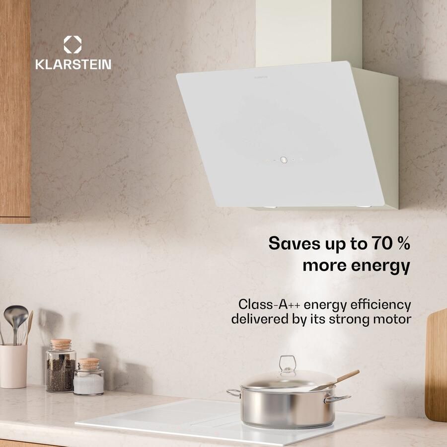 Klarstein MaxAir Afzuigkap Compacte 50cm Afzuigkap 336 m³ h Luchtstroom A++ Energie-efficiëntie Touch Control LED-verlichting Dubbele Ventilatie Vintage Cream
