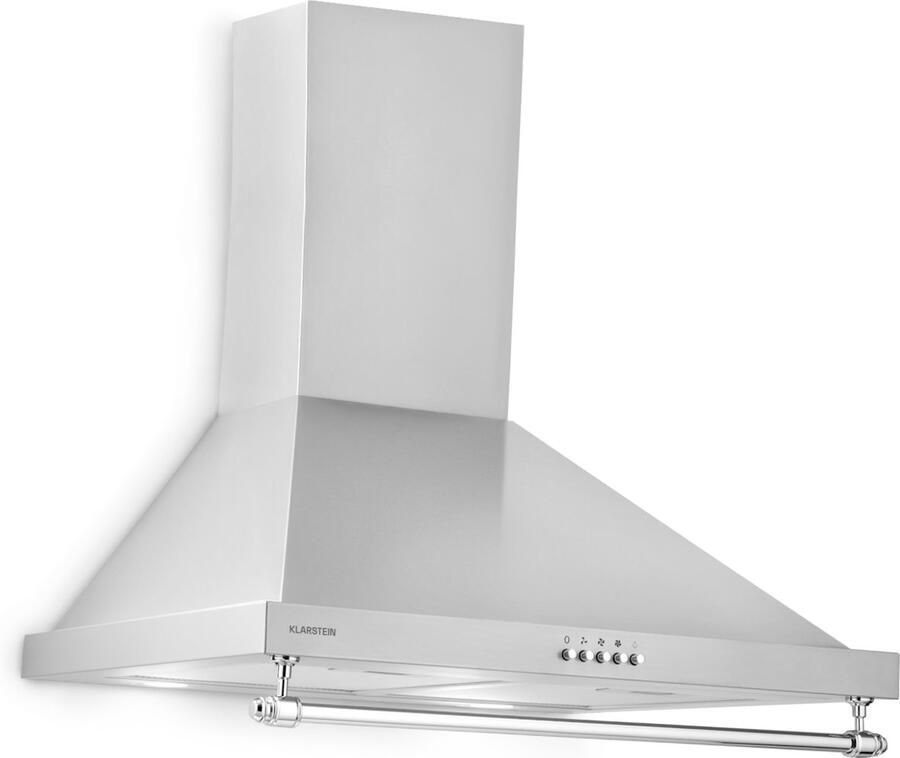 Klarstein Montblanc Wandkap Afzuigkap afvoer recirculatie 3 standen Schouwkap met max. afvoercapaciteit: 599 m³ u Wandmontage Breedte: 60 cm zilvergrijs