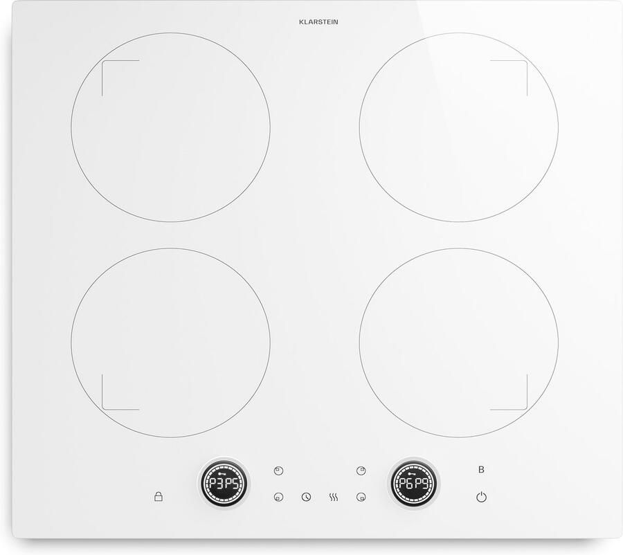Klarstein Neotouch inductiekookplaat – 4 zone inductiekookplaat 7200 W boost touch & draaiknop bediening kinderslot oververhittingsbeveiliging