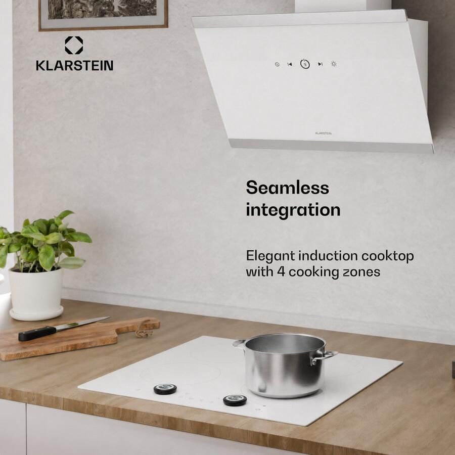 Klarstein Neotouch inductiekookplaat – 4 zone inductiekookplaat 7200 W boost touch & draaiknop bediening kinderslot oververhittingsbeveiliging