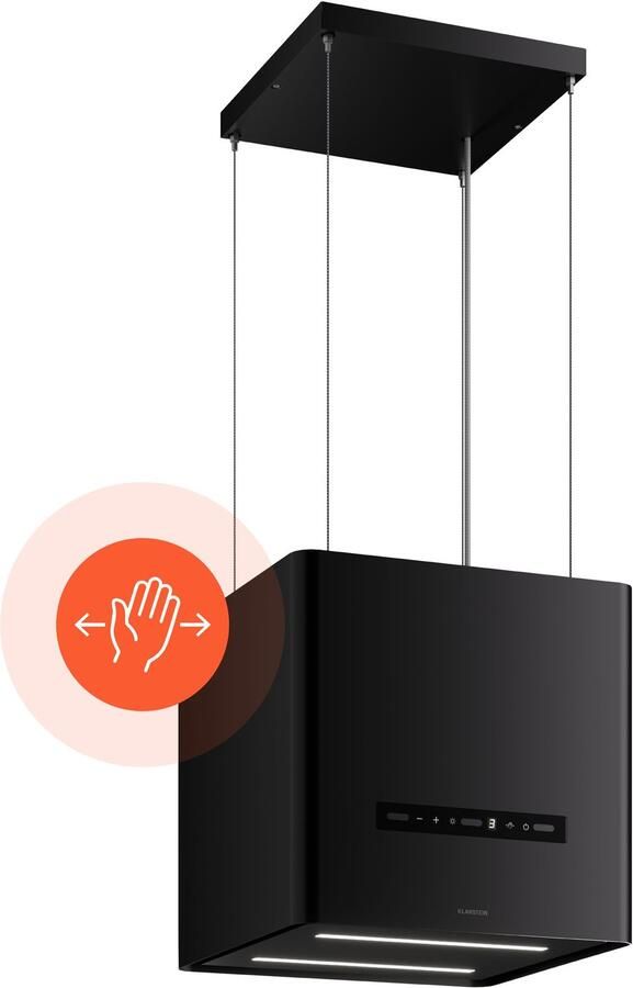 Klarstein Nexture eilandafzuigkap – 661 m³ u plafondafzuiging gebarenbediening ledverlichting in hoogte verstelbaar energie-efficiëntieklasse A++++