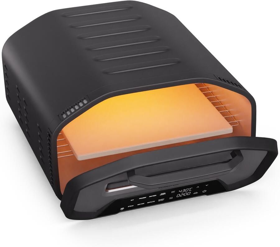 Klarstein Pizzaoven PizzaForno elektrische met 1700 W 7 programma's + geheugen digitaal display 51 cm voor pizza voor Keuken Touch Pizzaoven Houtskool Steenoven