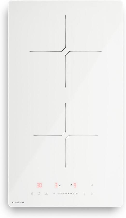 Klarstein PowerGlide inductiekookplaat 2-zone inbouw inductiekookplaat 3500 W boost touchslider timer kinderslot restwarmte-indicator keramisch glas 30 cm wit - Foto 9