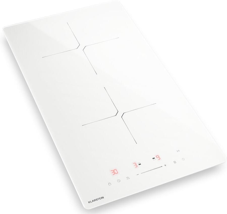 Klarstein PowerGlide inductiekookplaat 2-zone inbouw inductiekookplaat 3500 W boost touchslider timer kinderslot restwarmte-indicator keramisch glas 30 cm wit - Foto 5