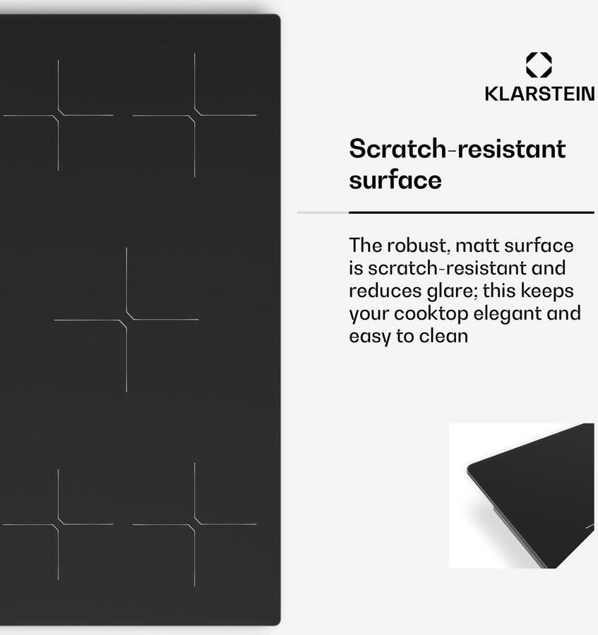 Klarstein PowerGlide inductiekookplaat 5-zone inbouw inductiekookplaat 9800 W boost touchslider timer kinderslot krasvast mat glas 90 cm restwarmte-indicator zwart