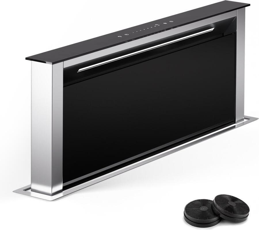 Klarstein Royal Flush Eco 75 Downdraft afzuigkap Werkbladafzuiging 75 cm A Roestvrij staal